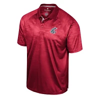 Men's Colosseum Crimson Washington State Cougars Honeycomb Raglan Polo