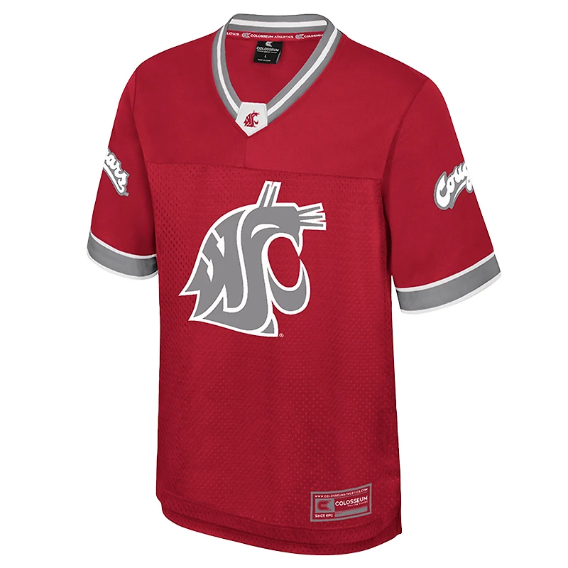 Men's Colosseum  Crimson Washington State Cougars Nothing But The Hits Football Jersey