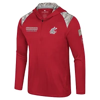 Men's Colosseum Crimson Washington State Cougars OHT Military Appreciation Quarter-Zip Hoodie Jacket
