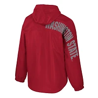 Veste anorak à demi-zip Colosseum Crimson pour homme des Cougars de l'État Washington