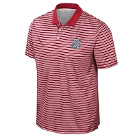 Men's Colosseum Crimson Washington State Cougars Striped Polo