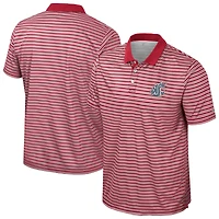 Men's Colosseum Crimson Washington State Cougars Striped Polo