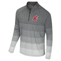 Men's Colosseum  Gray Washington State Cougars AI Striped Mesh Quarter-Zip Raglan Windshirt