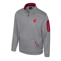 Veste polaire à fermeture éclair quart de tour Mainframe pour homme, gris Colosseum, Washington State Cougars