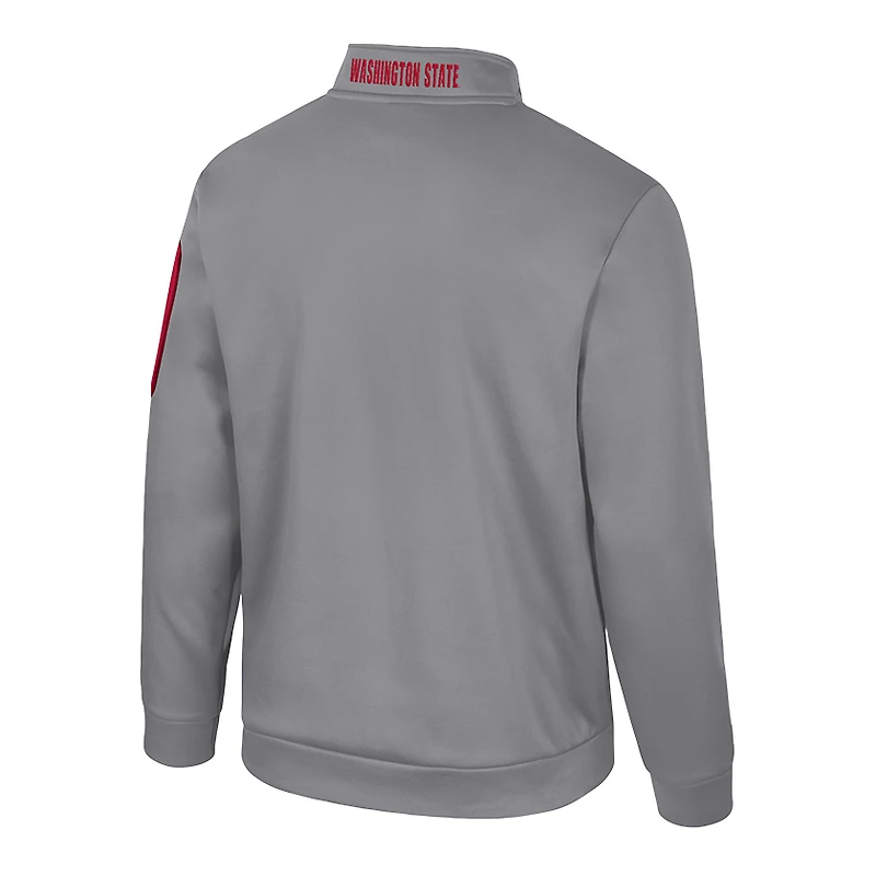 Veste polaire à fermeture éclair quart de tour Mainframe pour homme, gris Colosseum, Washington State Cougars