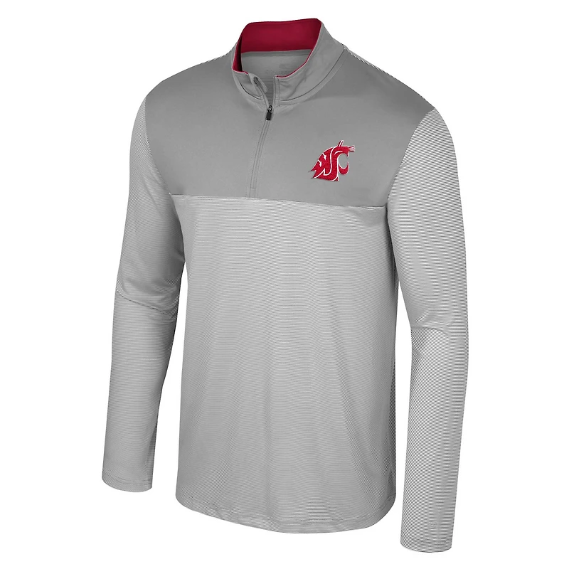 Men's Colosseum Gray Washington State Cougars Tuck Quarter-Zip Top