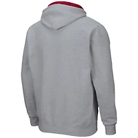 Men's Colosseum Heathered Gray Washington State Cougars Arch & Logo 3.0 Full-Zip Hoodie