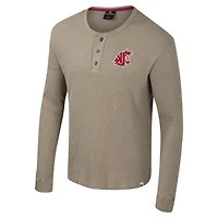Chemise à manches longues Great Outdoors Henley pour homme Colosseum Tan Washington State Cougars