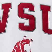 Men's Colosseum White Washington State Cougars Arch & Logo Crew Neck Sweatshirt