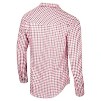 Men's Colosseum x Wrangler White Washington State Cougars Plaid Window Pane Long Sleeve Full-Snap Shirt