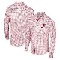Chemise blanche à manches longues et boutons-pression Colosseum x Wrangler pour hommes des Cougars de l'État Washington carreaux