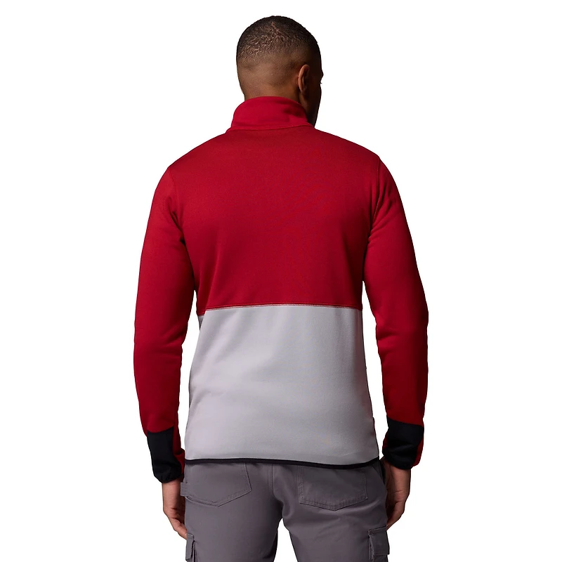 Pull-over demi-zip Columbia pour homme, couleur cramoisie/gris, Washington State Cougars Hike Omni-Wick