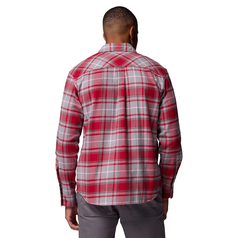 Chemise boutonnée à manches longues en flanelle Omni-Wick pour homme Columbia Crimson Washington State Cougars