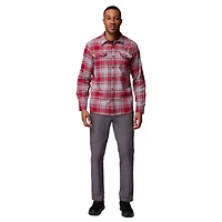 Chemise boutonnée à manches longues en flanelle Omni-Wick pour homme Columbia Crimson Washington State Cougars