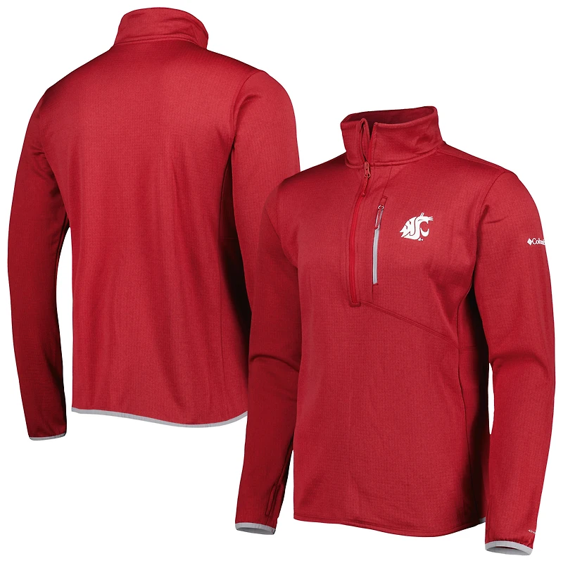 Columbia Crimson Washington State Cougars Park View Omni-Wick Haut à demi-zip pour homme
