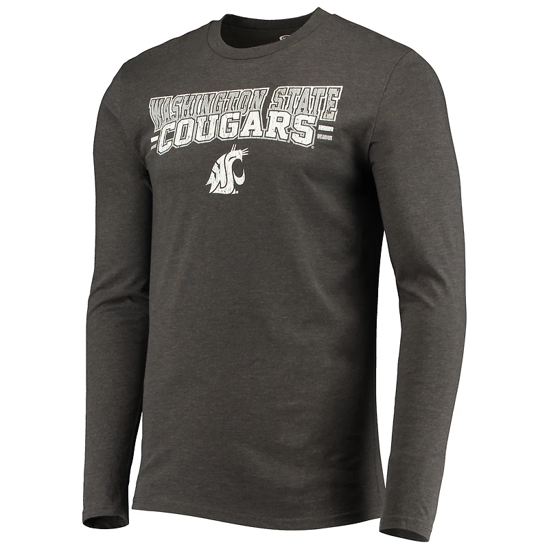 Concepts Sport Crimson/Heathered Charcoal Washington State Cougars Meter T-shirt à manches longues et pantalon Ensemble de nuit