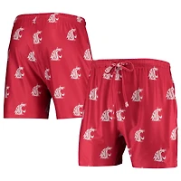 Concepts Sport Crimson Washington State Cougars Flagship Allover Print Jam Shorts