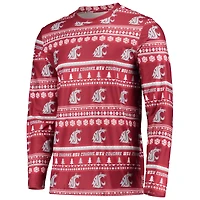 Ensemble de nuit pour homme Concepts Sport Crimson Washington State Cougars, pull moche à manches longues et pantalon