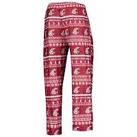 Men's Concepts Sport Crimson Washington State Cougars Ugly Sweater Long Sleeve Top and Pants Sleep Set