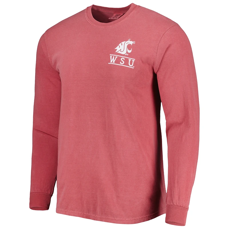 Men's Crimson Washington State Cougars Circle Campus Scene Long Sleeve T-Shirt