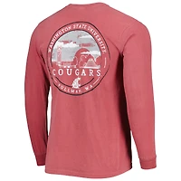 T-shirt à manches longues Crimson Washington State Cougars Circle Campus Scene pour homme
