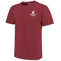 Men's Crimson Washington State Cougars Striped Campus Skyline T-Shirt