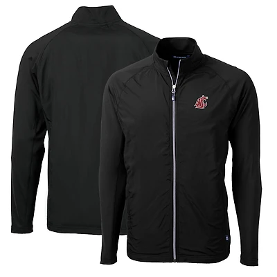 Veste hybride entièrement zippée en tricot écologique Adapt pour homme, noire, style coupe-vent et recyclé, Washington State Cougars, taille grande