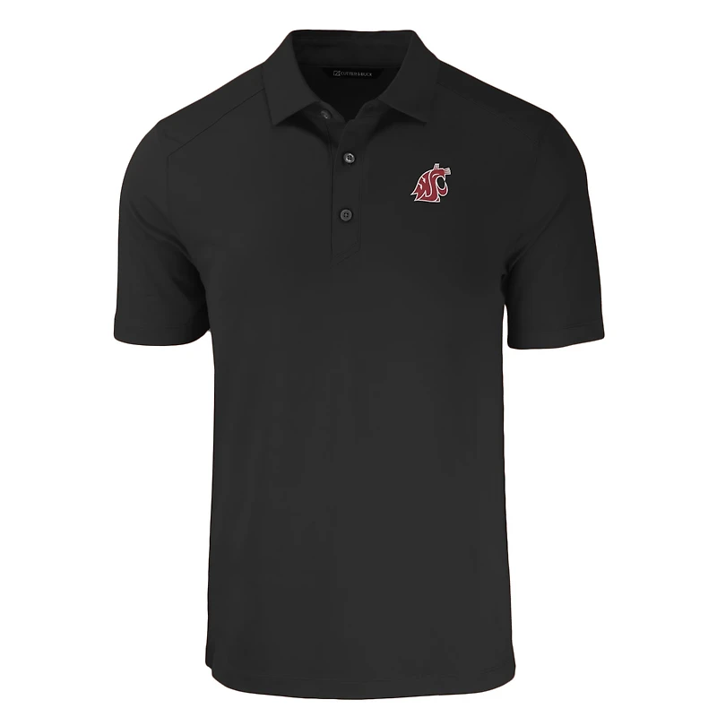 Men's Cutter & Buck Black Washington State Cougars Big Tall Forge Eco Stretch Recycled Polo