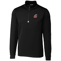 Veste demi-zippée Traverse noire pour homme, modèle Cutter & Buck, Washington State Cougars, grande taille