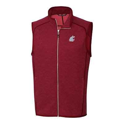 Men's Cutter & Buck Crimson Washington State Cougars Mainsail Full-Zip Vest