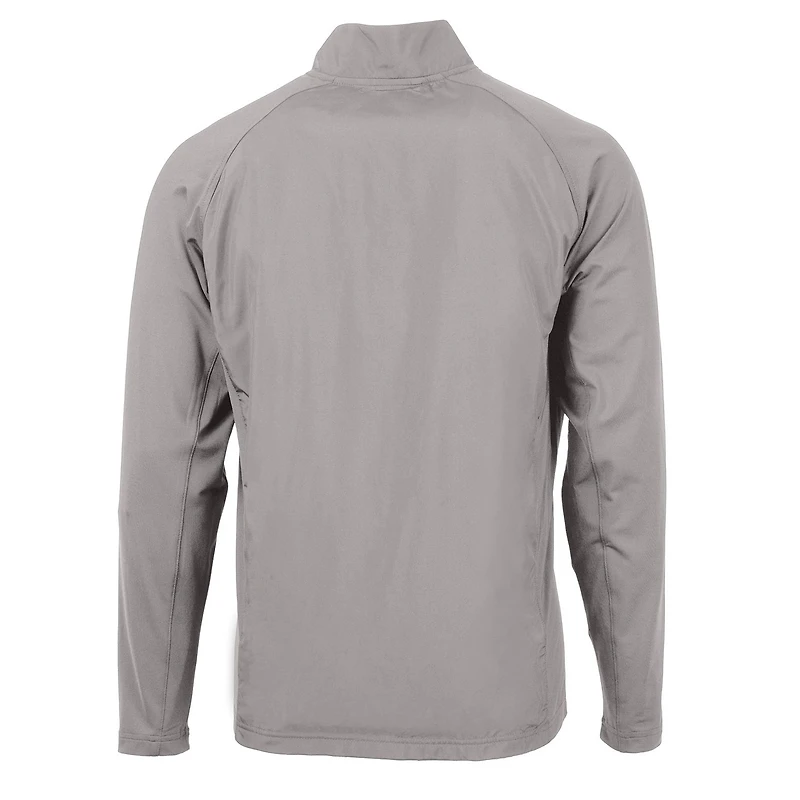 Veste hybride recyclée entièrement zippée pour homme, modèle Cutter & Buck gris Washington State Cougars Adapt Eco Knit, coupe-vent et