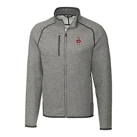 Veste zippée intégrale pour homme, coupe-vent et gris chiné, style grand format, des Washington State Cougars