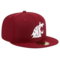 Men's New Era Crimson Washington State Cougars 59FIFTY Fitted Hat