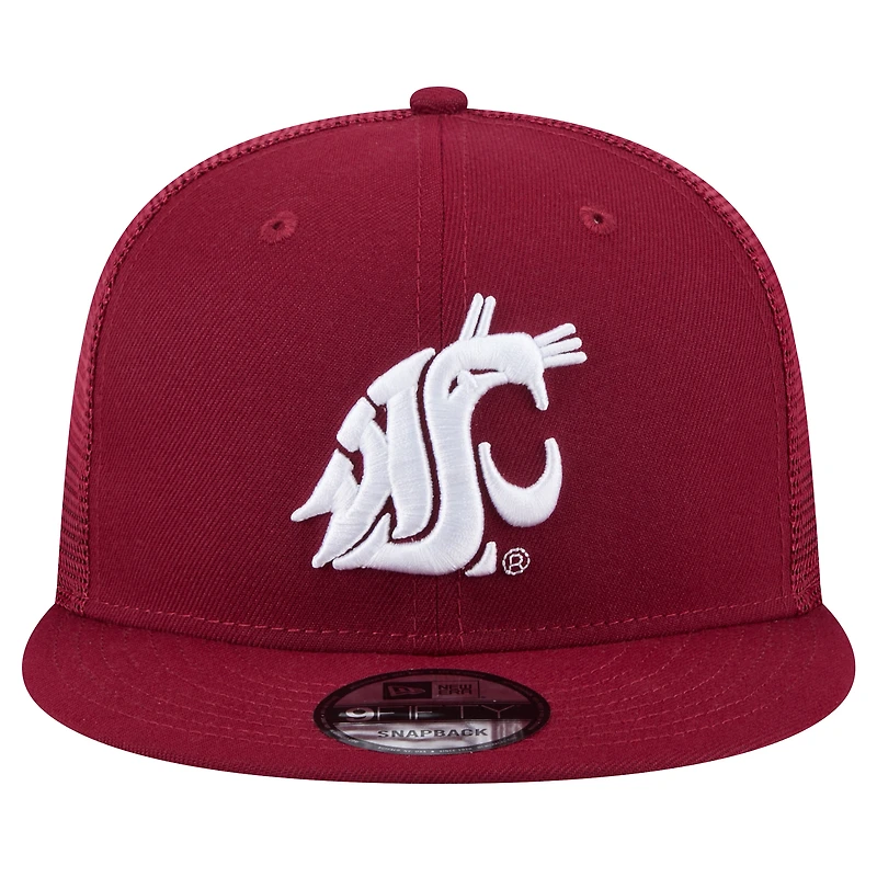 Men's New Era Crimson Washington State Cougars 9FIFTY Trucker Snapback Hat