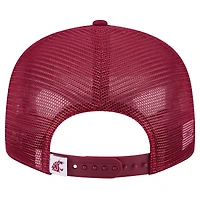 Men's New Era Crimson Washington State Cougars 9FIFTY Trucker Snapback Hat