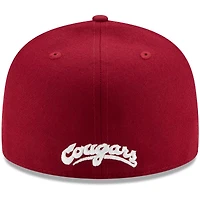 Casquette ajustée New Era Crimson Washington State Cougars Basic 59FIFTY pour homme