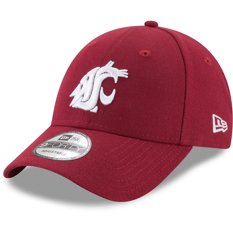 Casquette ajustable New Era Crimson Washington State Cougars The League 9FORTY pour homme