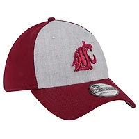 Casquette flexible bicolore 39THIRTY New Era pour hommes, gris chiné/cramoisi, Washington State Cougars
