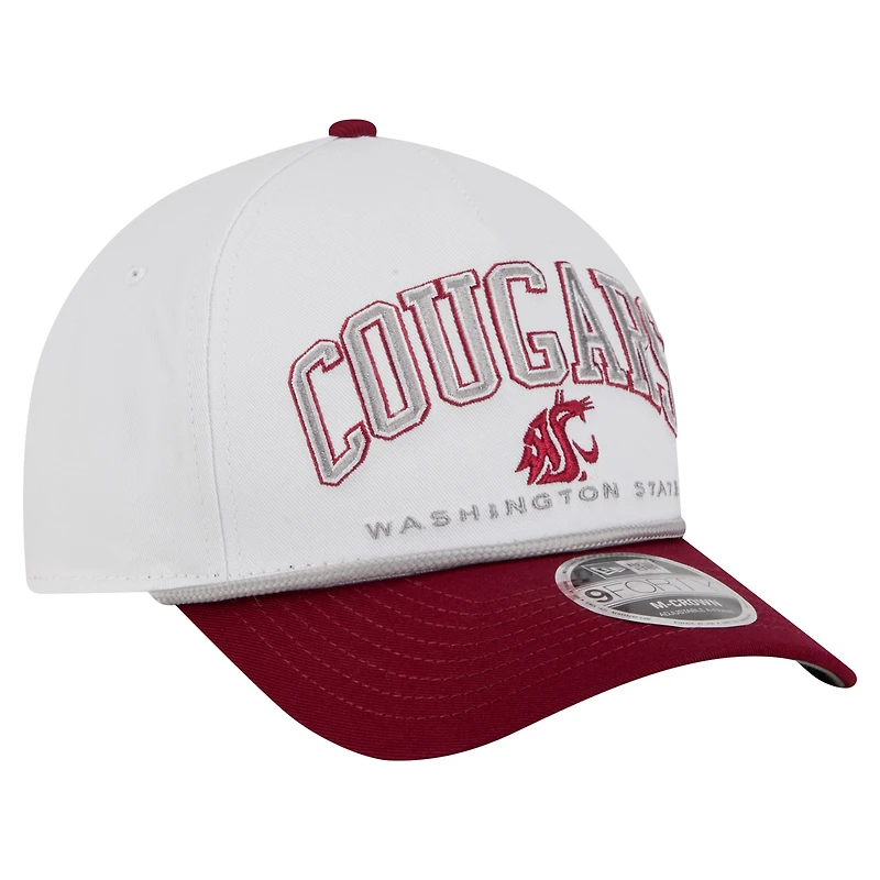 Casquette ajustable 9FORTY A-Frame M-Crown pour homme, modèle Arch, blanc/cramoisi, Washington State Cougars, New Era