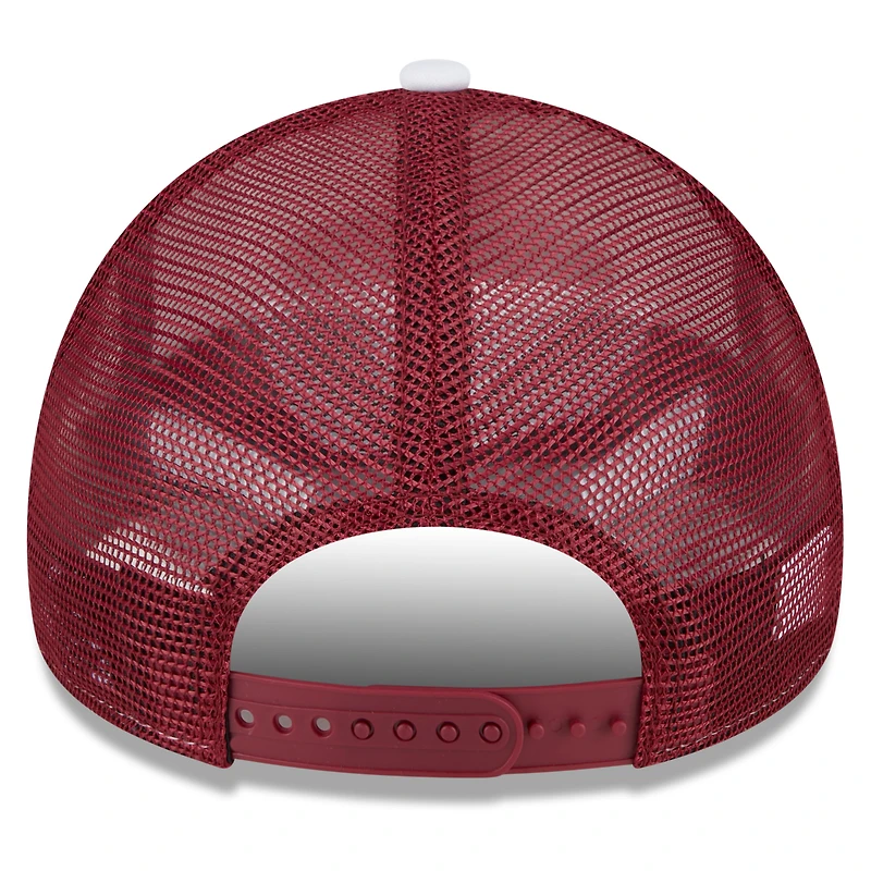 Men's New Era White/Crimson Washington State Cougars Court Sport Foam A-Frame 9FORTY Adjustable Trucker Hat