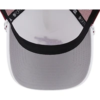 Men's New Era White/Crimson Washington State Cougars Court Sport Foam A-Frame 9FORTY Adjustable Trucker Hat