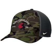 Men's Nike Camo Washington State Cougars 2025 Military Appreciation Rise Adjustable Trucker Hat
