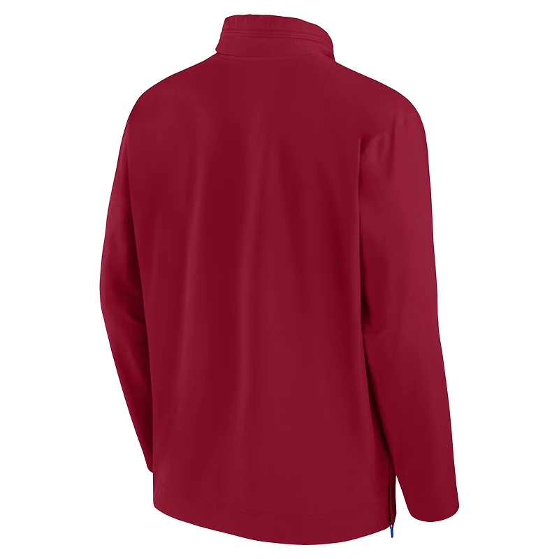 Men's Nike Crimson Washington State Cougars 2024 Sideline Coach Quarter-Zip Hoodie Jacket