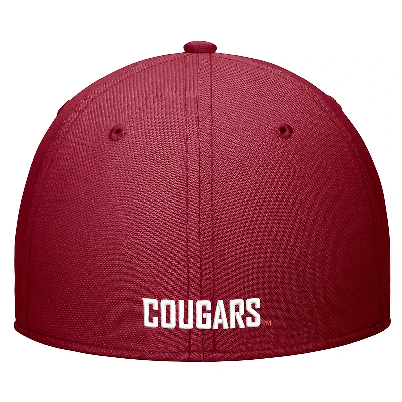Casquette Nike Crimson Washington State Cougars 2024 Sideline Rise Swoosh Flex pour homme
