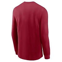 T-shirt à manches longues Nike Crimson Washington State Cougars 2025 Courtside Basketball Shootaround Dri-FIT pour homme