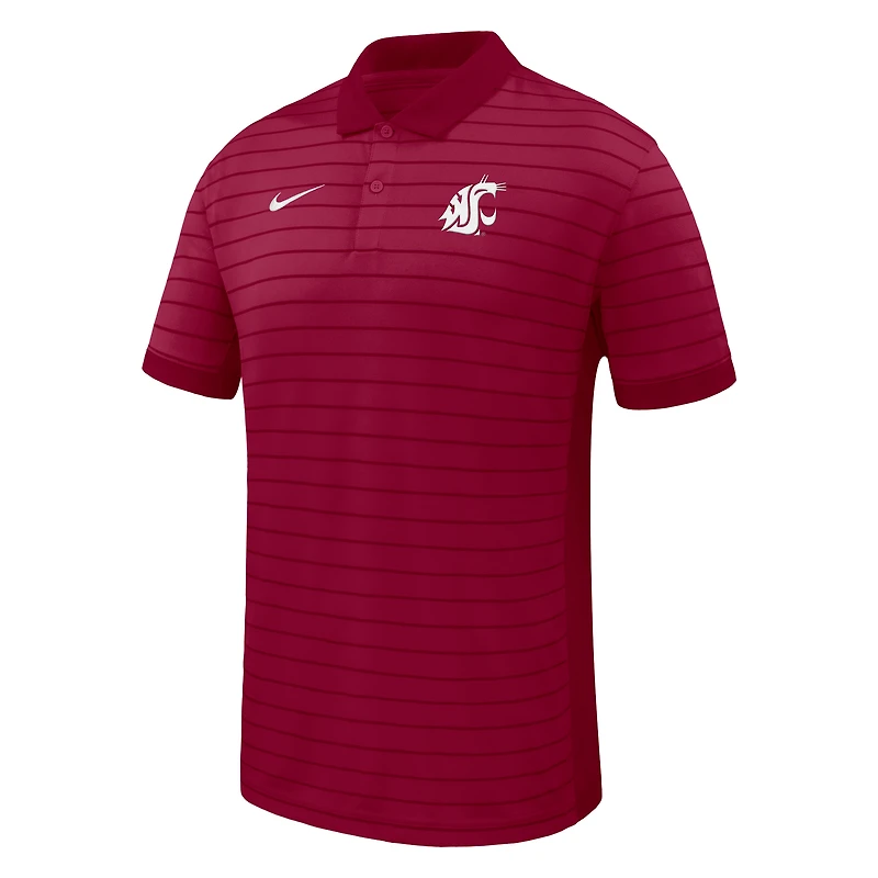 Men's Nike Crimson Washington State Cougars 2025 Early Season Coaches Sideline Victory Stripe Performance Polo