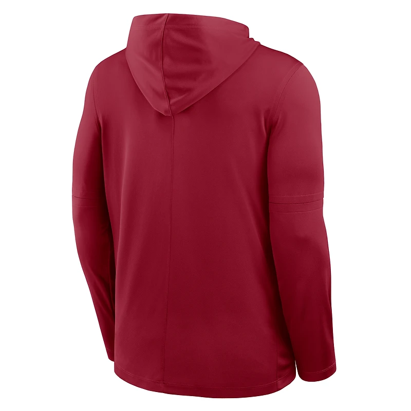 Sweat à capuche Nike Crimson Washington State Cougars 2025 Sideline Dri-FIT manches longues pour homme