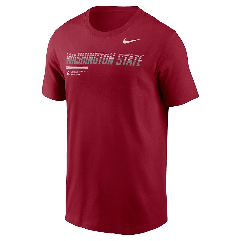 T-shirt Nike Crimson Washington State Cougars 2026 Sideline Wordmark Legend Dri-FIT pour homme