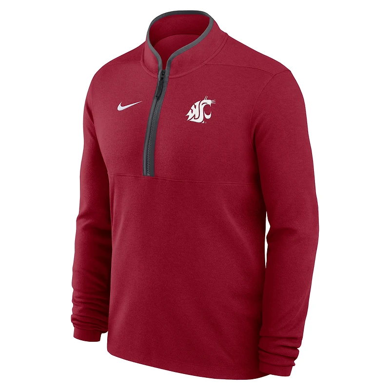 Pull-over Nike Crimson Washington State Cougars Basketball Victory Dri-FIT à demi-zip pour homme