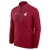 Pull-over Nike Crimson Washington State Cougars Basketball Victory Dri-FIT à demi-zip pour homme